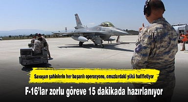 F-16’lar zorlu göreve 15 dakikada hazırlanıyor