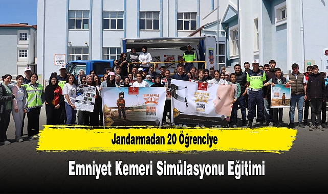 Jandarmadan 20 Öğrenciye Emniyet Kemeri Simülasyonu Eğitimi