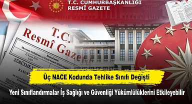 Üç NACE Kodunda Tehlike Sınıfı Değişti! Yeni Sınıflandırmalar İş Sağlığı ve Güvenliği Yükümlülüklerini Etkileyebilir