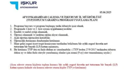 Afyonkarahisar’da 60 Günlük İstihdam Fırsatı