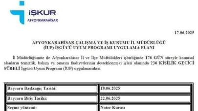 Afyonkarahisar’da 236 Kişiye Geçici İstihdam Fırsatı