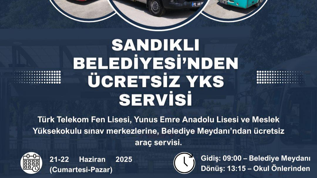 Sandıklı Belediyesi'nden YKS Öğrencilerine Ücretsiz Ulaşım Desteği