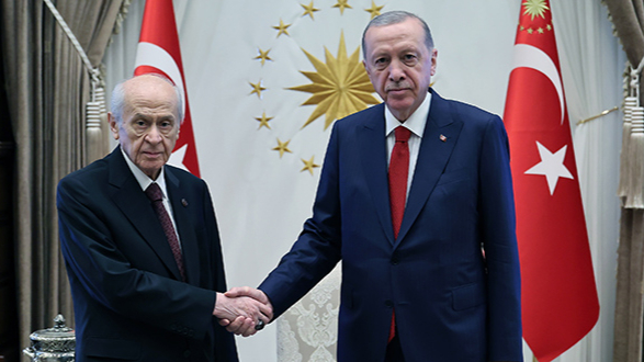 Cumhurbaşkanı Erdoğan, Bahçeli’yi Külliye’de Kabul Etti