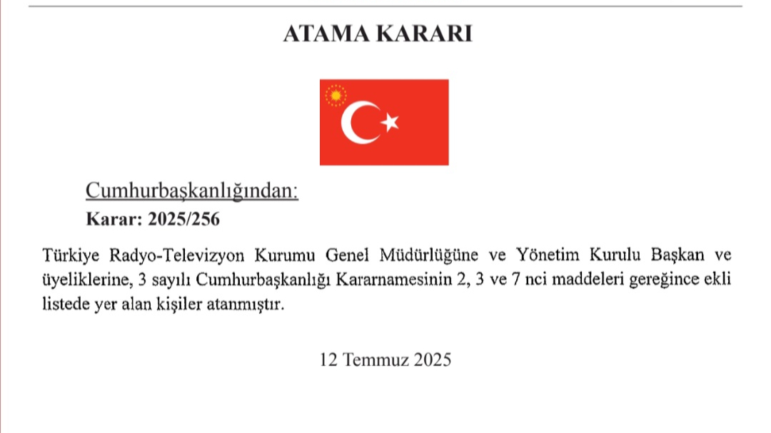 TRT’de Üst Düzey Değişiklik: Yeni Yönetim Kurulu Belli Oldu