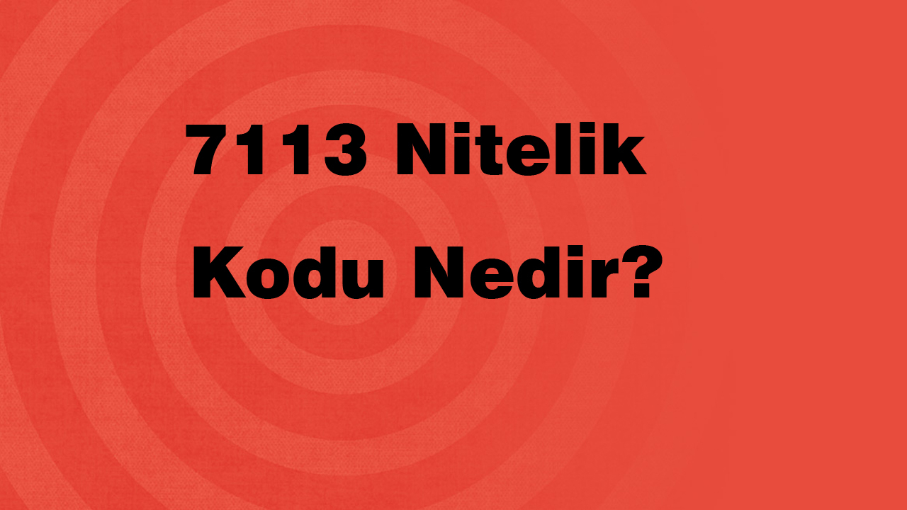 7113 Nitelik Kodu Nedir?