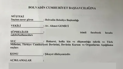 Bolvadin Belediyesi'nden Sosyal Medya Hakaretine Dava