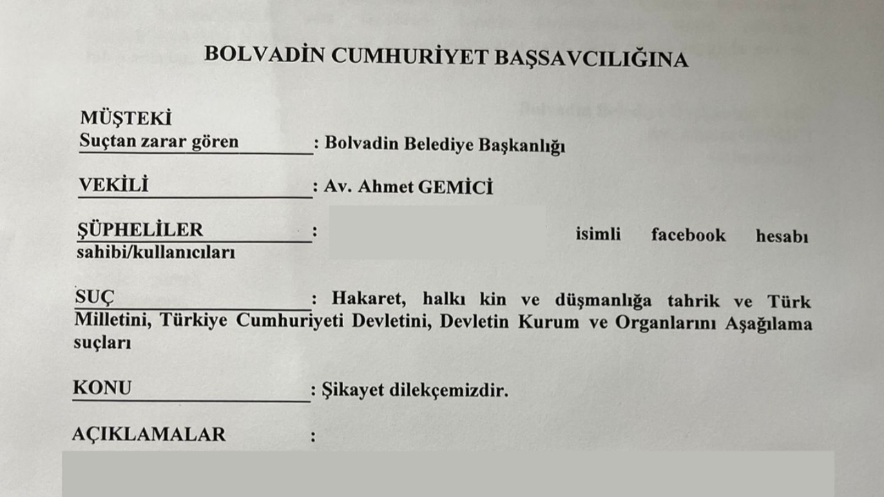 Belediye'den Sosyal Medya Hakaretine Dava