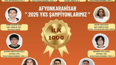 Afyonkarahisar’ın YKS Başarısı: Türkiye Genelinde İlk 1000’de 13 Öğrenci