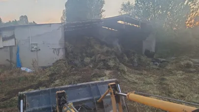 Şuhut'ta Besihanede Yangın: 3 Kamyon Saman Kül Oldu