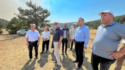 AK Parti Heyetinden Sarıcaova’daki Yangın Bölgesine Destek Ziyareti
