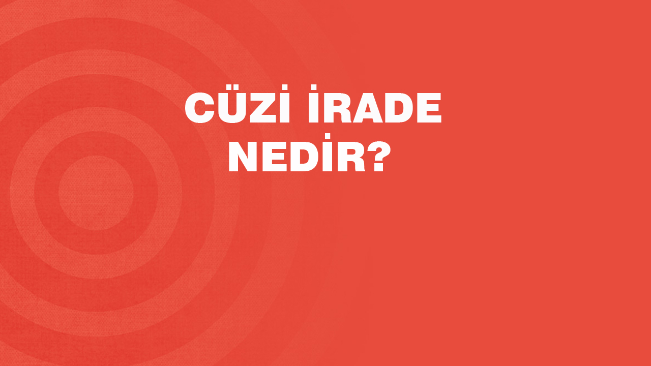 Cüzi irade ne anlama gelir?