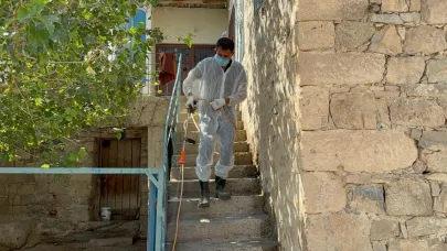 Akreplerin İstila Ettiği Köyde İlaçlama Yapıldı