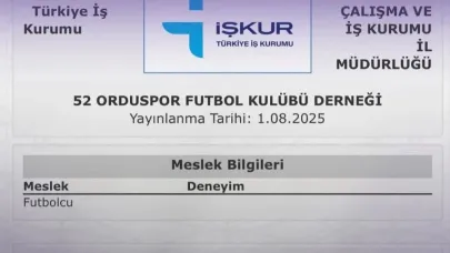İşkur Üzerinden Futbolcu İlanı Verildi