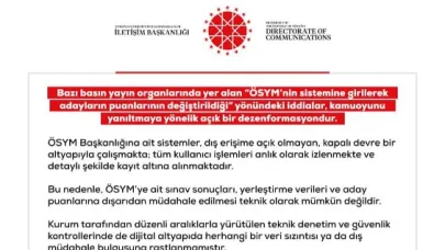 Dezenformasyonla Mücadele Merkezi'nden ÖSYM Açıklaması!