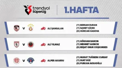Süper Lig’de 1. Haftanın Hakemleri Belli Oldu