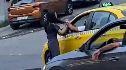 Kadın Yayaya Yumruk Atan Taksici Gözaltına Alındı