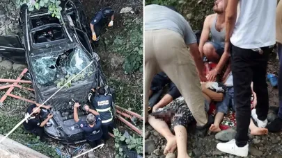 12 yaşındaki çocuğun kullandığı otomobil köprüden uçtu 1 Ölü, 3 Yaralı