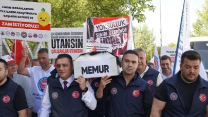 Memur ve Emekliden Zam Tepkisi: Bakanlık Önünde Tabutlu Protesto