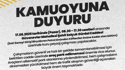 Afyonkarahisar Belediyesi'nden Duyuru: Şehit Selçuk Gürdal Caddesi'ne Dikkat!