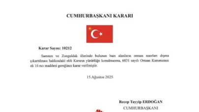 1 Milyon Metrekarelik Alan Orman Sınırları Dışına Çıkarıldı