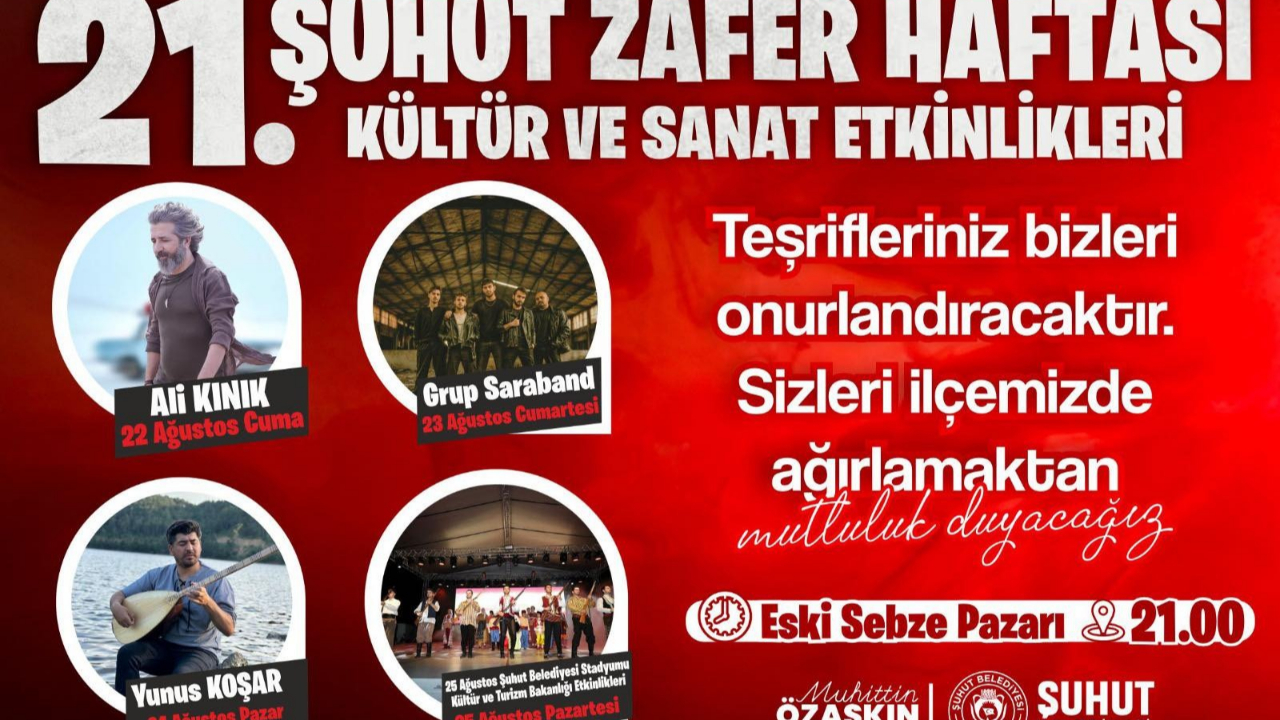 Şuhut’ta 21. Zafer Haftası Etkinlikleri Başlıyor