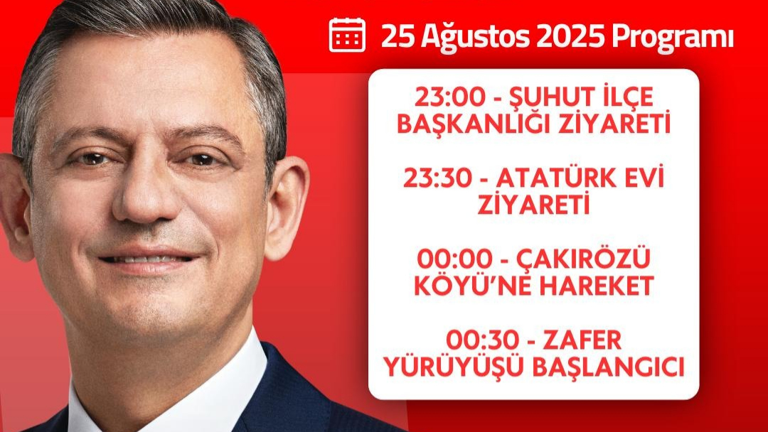 CHP Lideri Özgür Özel, Afyonkarahisar'da Zafer Yürüyüşü'ne Katılıyor