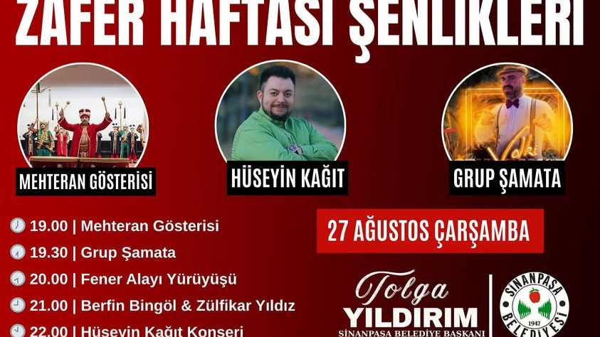 Sinanpaşa Belediyesi’nden Zafer Haftası Etkinlikleri