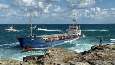 Kocaeli’de Tanzanya Bayraklı Kargo Gemisi Karaya Oturdu