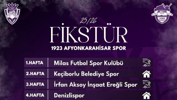 1923 Afyonkarahisarspor’un Fikstürü Açıklandı