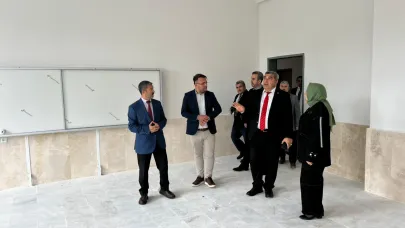 Müdür Sünnetci ve Başkan Kılınçarslan Okul İnşaatını İnceledi