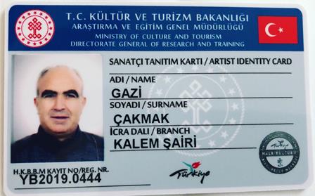 Kültür Bakanlığından Yazar Çakmak’a Sanatçı Ünvanı