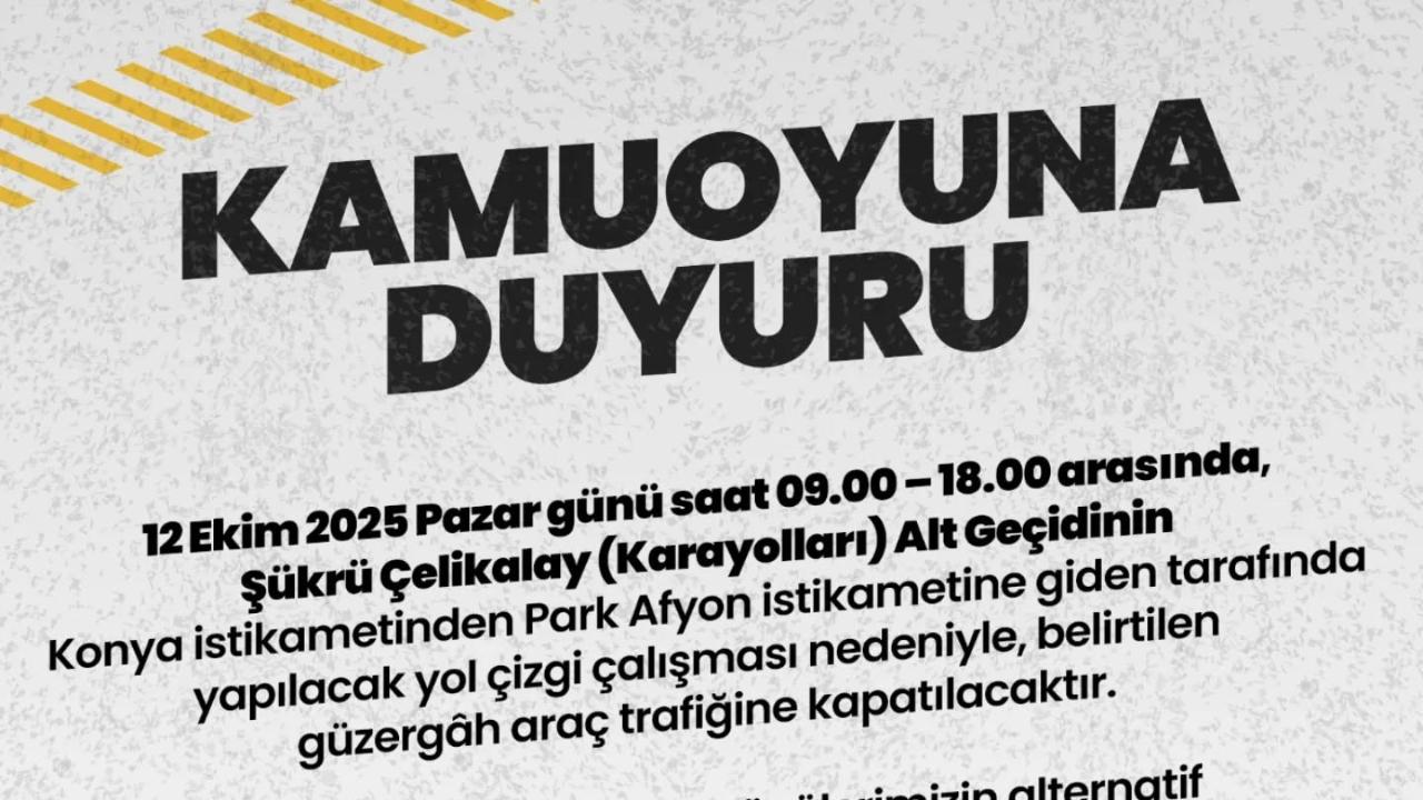 Afyonkarahisar Belediyesi&#039;nden Önemli Duyuru