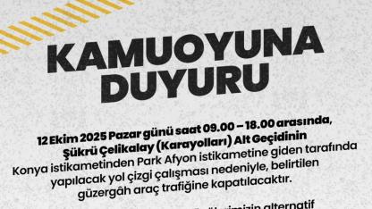 Afyonkarahisar Belediyesi'nden Önemli Duyuru