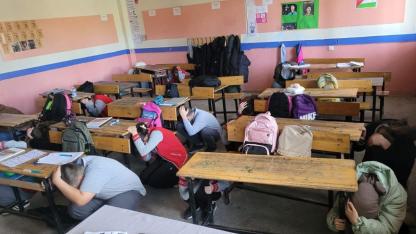 Bolvadin Okullarında 'Afetler ve Dayanıklılık Ayı' Tatbikatı