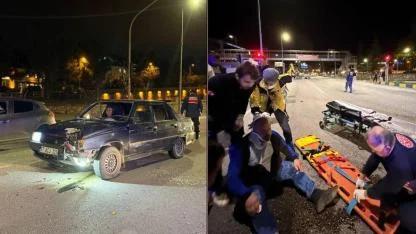 Kırmızı Işıkta Dehşet Otomobil Motosikletliye Arkadan Çarptı, Havaya Fırladı!