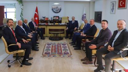 Afyonkarahisar AK Parti Teşkilatı Eski Bakan Veysel Eroğlu İle ESOB’u Ziyaret Etti