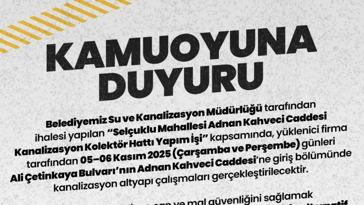 Afyonkarahisar&#039;da İki Gün Sürecek Kritik Altyapı Çalışması