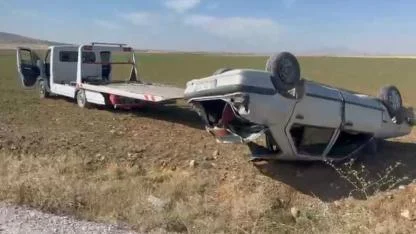 Afyonkarahisar’da Takla Atan Otomobilden Mucize Kurtuluş!