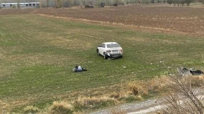 Kontrolden Çıkan Otomobil 2 Metreden Aşağıya Düştü!