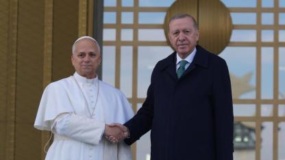 Cumhurbaşkanı Erdoğan, Papa 14. Leo’yu Cumhurbaşkanlığı Külliyesi’nde Resmi Törenle Karşıladı