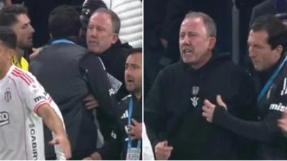 Şişeye Tekme Atan Sergen Yalçın Kırmızı Kartla Tribüne Gönderildi