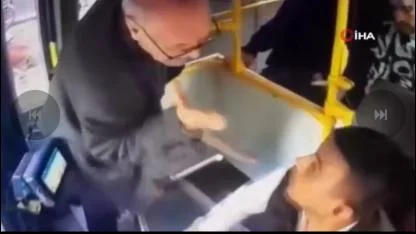 Yolcu ile tartışan halk otobüsü şoförüne meydan dayağı