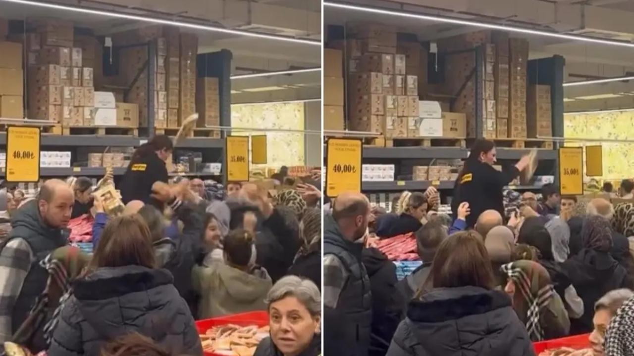 Zincir Market İndiriminde İzdiham: Market Çalışanları Ürünleri Vatandaşlara Fırlattı