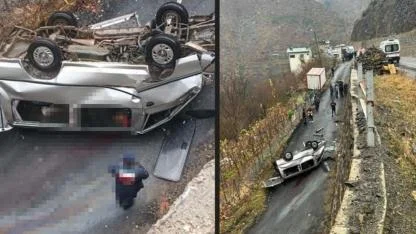 Artvin’de Feci Kaza: Bariyerleri Aşan Araç Alt Yola Düştü, 3 Kişi Hayatını Kaybetti!