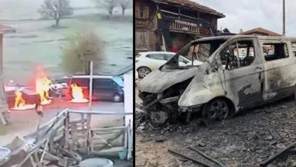 Muhtarın Araçları Kundaklandı