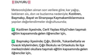 Afyonkarahisar’da 4 İlçede Taşımalı Eğitime Ara!