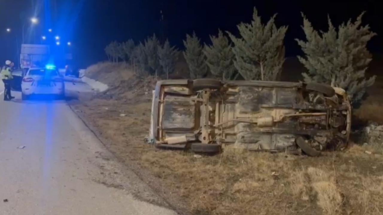 Emirdağ Çıkışında Otomobil Şarampole Devrildi, Sürücü Ağır Yaralı