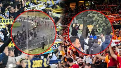 Galatasaray - Fenerbahçe derbisi öncesi kavga çıktı: Polis havaya ateş etti
