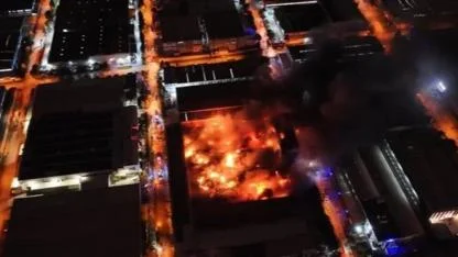 Kimyasal kaplama tesisinde gece yangını