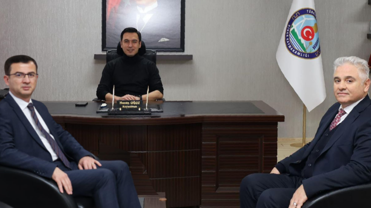 Dinar Kaymakamı Uğuz Makamında Misafirlerini Ağırladı